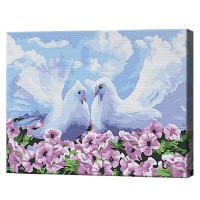 Tablou pe numere Art Gallery Premium Пара голубей 20x30см (CX3593)