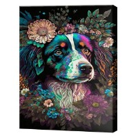 Tablou pe numere Art Gallery Premium Câinele în flori 40x50cm (GX46395)