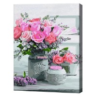 Tablou pe numere Art Gallery Premium Trandafiri roz 40x50cm (GX32734)