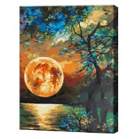 Tablou pe numere Art Gallery Premium Luna arămie deasupra mării 30x40cm (EX8230)