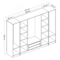 Dulap Trendy Kale 3080 Anthracit/White 270x190x52cm GTR004243 imaginea #4 — magazin online Desire.md