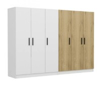Dulap Trendy Kale 3112 White/Walnut 270x190x52cm GTR004265 imaginea #2 — magazin online Desire.md