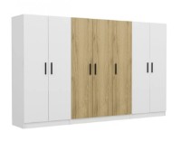 Dulap Trendy Kale 3113 White/Walnut 315x190x52cm GTR004266 imaginea #2 — magazin online Desire.md