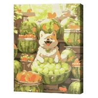 Tablou pe numere Art Gallery Premium Shiba Inu fericit 30x40cm (EX8445)