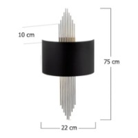 Candelabru de perete Trendy 618 A Black/Silver 22x75x10cm GTR002316 imaginea #2 — magazin online Desire.md