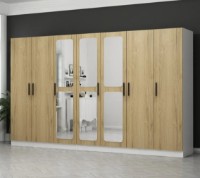 Dulap Trendy Kale 3877 White/Walnut 315x210x52cm GTR004327 imaginea #4 — magazin online Desire.md