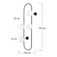 Candelabru de perete Trendy Abakus 7156 Black/White 40x124x33cm GTR002324 imaginea #2 — magazin online Desire.md