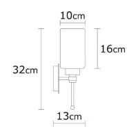 Candelabru de perete Trendy Balcova N-344 Silver/White 12x32x12cm GTR002261 imaginea #2 — magazin online Desire.md