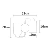 Candelabru de perete Trendy Balcova N-346 Silver/White 32x28x32cm GTR002269 imaginea #2 — magazin online Desire.md