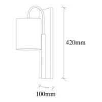 Candelabru de perete Trendy Baston 3461 Black/Cream 20x42x14cm GTR002306 imaginea #2 — magazin online Desire.md