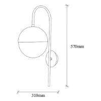 Бра Trendy Bastos 3055 Black/Bronze 31x57x20cm GTR002369 фото №2 — интернет-магазин Desire.md