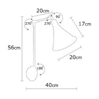 Бра Trendy Berceste N-682 Black 20x56x20cm GTR002264 фото №2 — интернет-магазин Desire.md