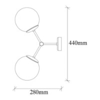 Candelabru de perete Trendy Damar 6342 Black/White 44x28x15cm GTR002315 imaginea #3 — magazin online Desire.md