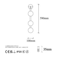 Бра Trendy Domino 11045 Gold/White 24x59x10cm GTR002223 фото №2 — интернет-магазин Desire.md