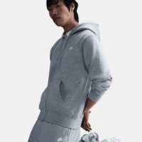 Мужская толстовка Nike M Club Bb Fz Dark Grey Heather/Light Smoke Grey/White, s.XXL