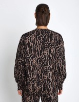 Hanorac damă Nike Sportswear Phoenix Fleece Oversized All-Over-Print Black/Ironstone, s.M imaginea #2 — magazin online Desire.md