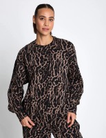 Hanorac damă Nike Sportswear Phoenix Fleece Oversized All-Over-Print Black/Ironstone, s.S