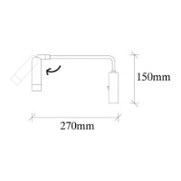 Candelabru de perete Trendy Ugur 6041 Gold/Black 27x15x10cm GTR002308 imaginea #2 — magazin online Desire.md