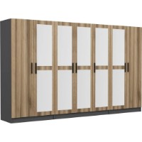 Шкаф Trendy Kale 5123 Anthracit/Dore 315x210x52cm GTR004508 фото №2 — интернет-магазин Desire.md