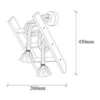 Candelabru de perete Trendy Erebos 120-A Oak 26x45x25cm GTR002241 imaginea #2 — magazin online Desire.md
