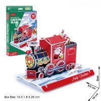 Puzzle 3D-constructor ChiToys Christmas Train 46pcs (6944588231552) imaginea #2 — magazin online Desire.md