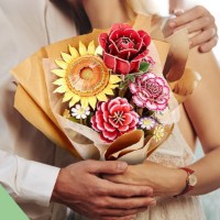 Puzzle 3D-constructor ChiToys Flower Bouquet 285pcs (6944588208677) imaginea #2 — magazin online Desire.md