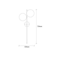 Candelabru de perete Trendy Fazli 10410 Gold/White 32x72x27cm GTR002219 imaginea #2 — magazin online Desire.md