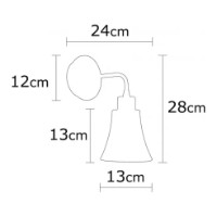 Candelabru de perete Trendy Foca N-129 Black/Oak 13x28x13cm GTR002253 imaginea #2 — magazin online Desire.md