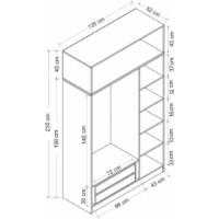 Dulap Trendy Minar 235 Dore/Anthracit 135x235x52cm GTR004972 imaginea #4 — magazin online Desire.md