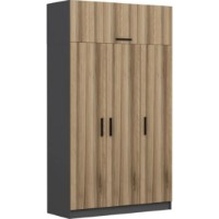 Dulap Trendy Minar 255 Anthracit/Dore 135x255x52cm GTR004982 imaginea #2 — magazin online Desire.md