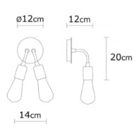 Candelabru de perete Trendy Harput N-1328 Black 14x20x14cm GTR002118 imaginea #2 — magazin online Desire.md