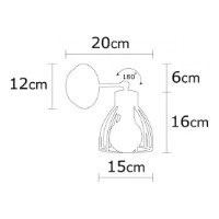 Candelabru de perete Trendy Kemah N-1238 Black 15x24x15cm GTR002123 imaginea #2 — magazin online Desire.md