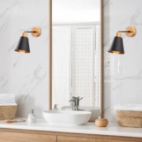 Candelabru de perete Trendy Manavgat N-610 Oak/Black 14x25x14cm GTR002133 imaginea #3 — magazin online Desire.md