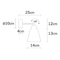 Candelabru de perete Trendy Manavgat N-612 Oak/Copper 14x25x14cm GTR002134 imaginea #2 — magazin online Desire.md