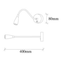 Candelabru de perete Trendy Reading 3246 Black 38x15x8cm GTR002365 imaginea #2 — magazin online Desire.md