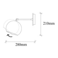 Candelabru de perete Trendy Sivani MR-708 Copper 28x21x15cm GTR002124 imaginea #2 — magazin online Desire.md