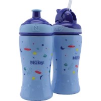 Cana cu pai Nuby Free Flow Pop-Up Sipper 360ml 2pcs (NV04017BLUE)