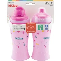 Поильник Nuby Free Flow Pop-Up Sipper 360ml 2pcs (NV04017PINK) фото №3 — интернет-магазин Desire.md