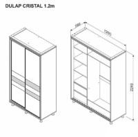 Шкаф-купе Ambianta Cristal 1.2m White фото №4 — интернет-магазин Desire.md