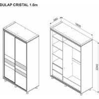 Шкаф-купе Ambianta Cristal 1.6m Catania/Fungo фото №3 — интернет-магазин Desire.md