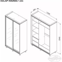 Dulap cu uşi glisante Ambianta Havana Mirror 1.2m White imaginea #2 — magazin online Desire.md