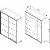 Dulap cu uşi glisante Ambianta Havana Mirror 1.8m Artisan imaginea #4 — magazin online Desire.md