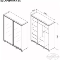 Dulap cu uşi glisante Ambianta Havana Mirror 2m White imaginea #2 — magazin online Desire.md