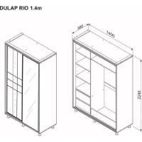 Dulap cu uşi glisante Ambianta Rio 1.4m Fungo imaginea #2 — magazin online Desire.md