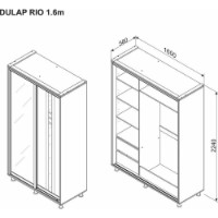 Dulap cu uşi glisante Ambianta Rio 1.6m Grafit imaginea #2 — magazin online Desire.md