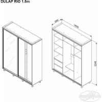 Dulap cu uşi glisante Ambianta Rio 1.8m Grafit imaginea #2 — magazin online Desire.md