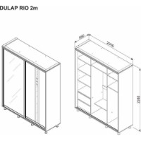 Dulap cu uşi glisante Ambianta Rio 2m Artisan imaginea #3 — magazin online Desire.md