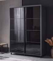 Dulap cu uşi glisante Ambianta Torino Glass 1.6m Grafit imaginea #1 — magazin online Desire.md