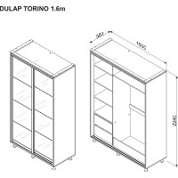 Dulap cu uşi glisante Ambianta Torino Glass 1.6m Artisan imaginea #2 — magazin online Desire.md