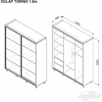Шкаф-купе Ambianta Torino Glass 1.8m Grafit фото №2 — интернет-магазин Desire.md
